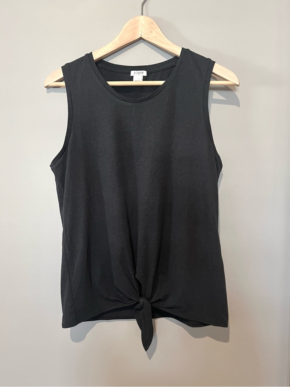 J. Crew Black Sleeveless Tie-Front Tank